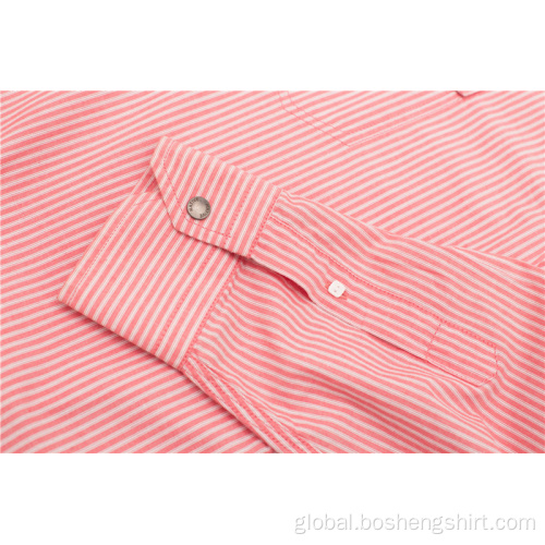 Garment Dyed Shirt Latest Designs Stripe Mens Casual Shirts Manufactory